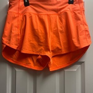 LULULEMON Speed Up Orange Shorts 6🧡4in